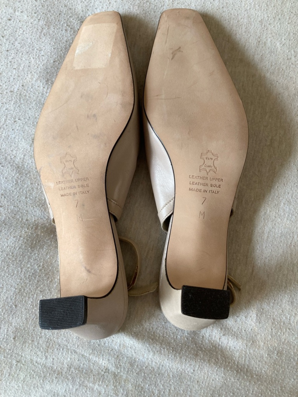 Vintage Talbots Cream Leather Slingback Heels Made in Italy - Picture 5 of 7
